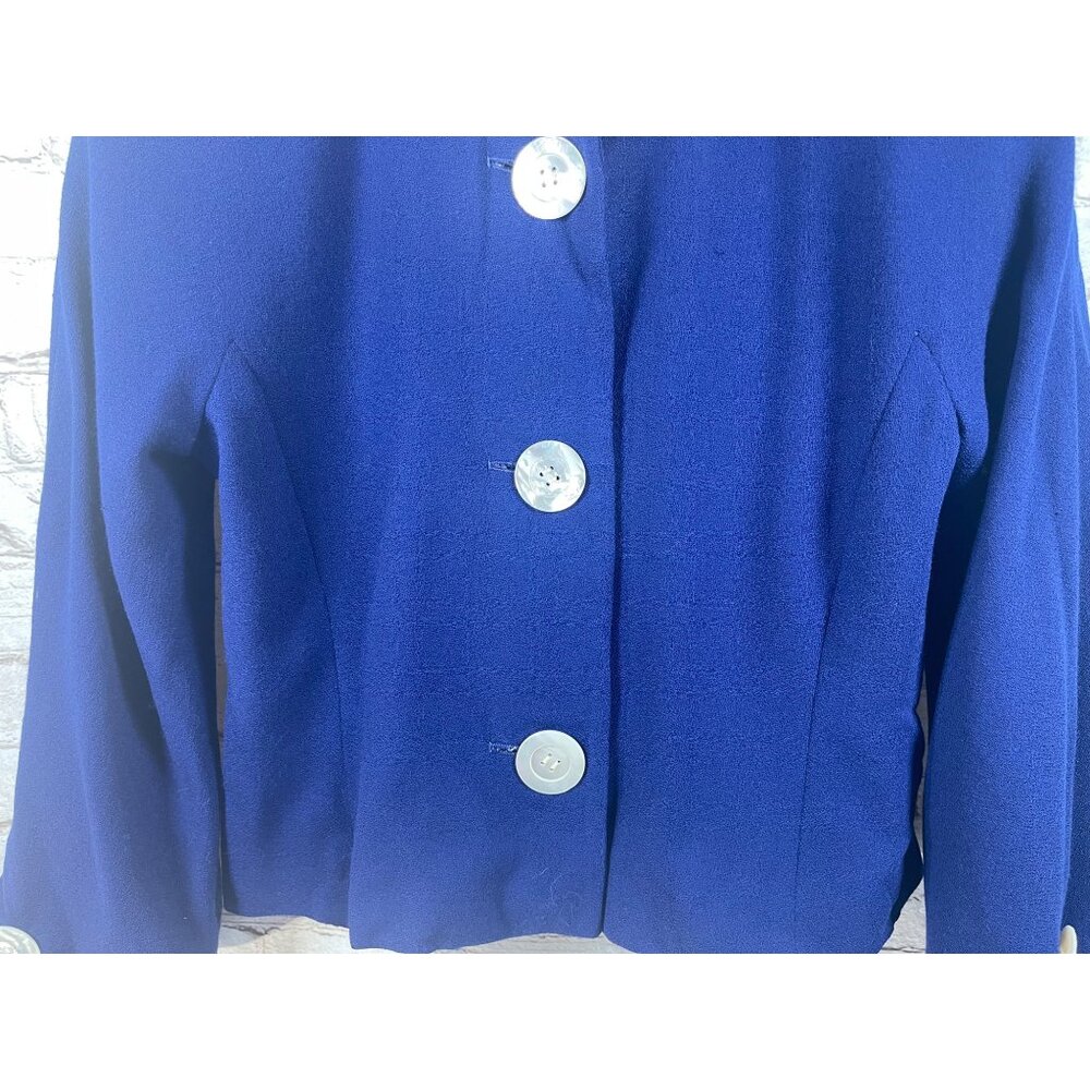 Vintage Albert Nipon Sz 4 Cropped Blazer Suit Jac… - image 3